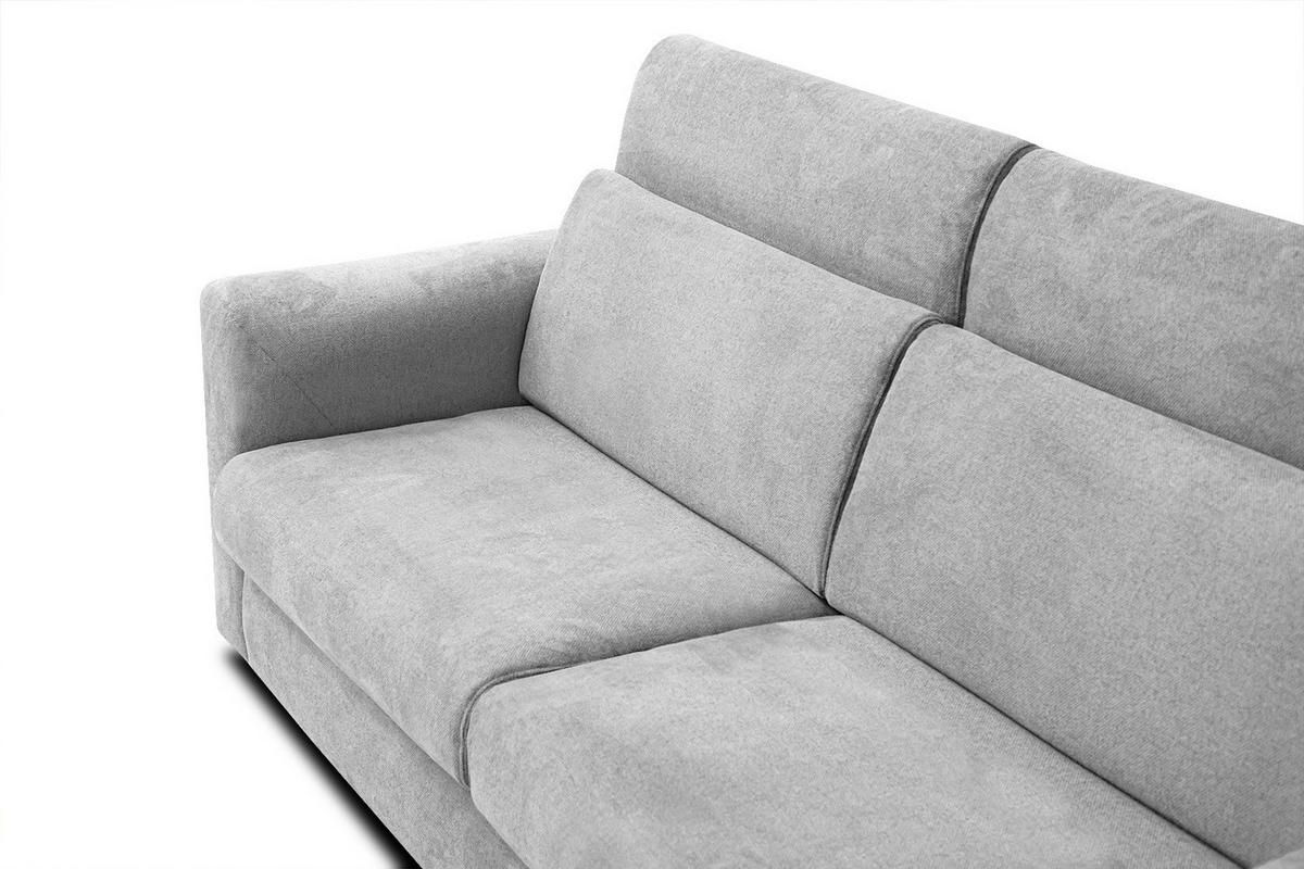 SOFA MEZO 3-Sitzer mit Schlaffunktion, hellgrau - Hellgrau/Schwarz, Holz/Textil (232/90/107cm) - Courtois Laville