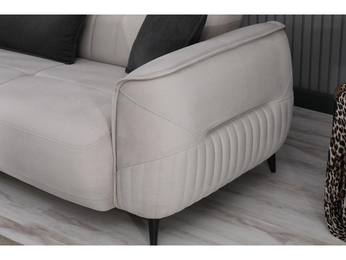 SITZGARNITUR Cordoba, Beige Stellvariante 3+2+1 - Beige, Holzwerkstoff/Kunststoff (245/85/104cm)