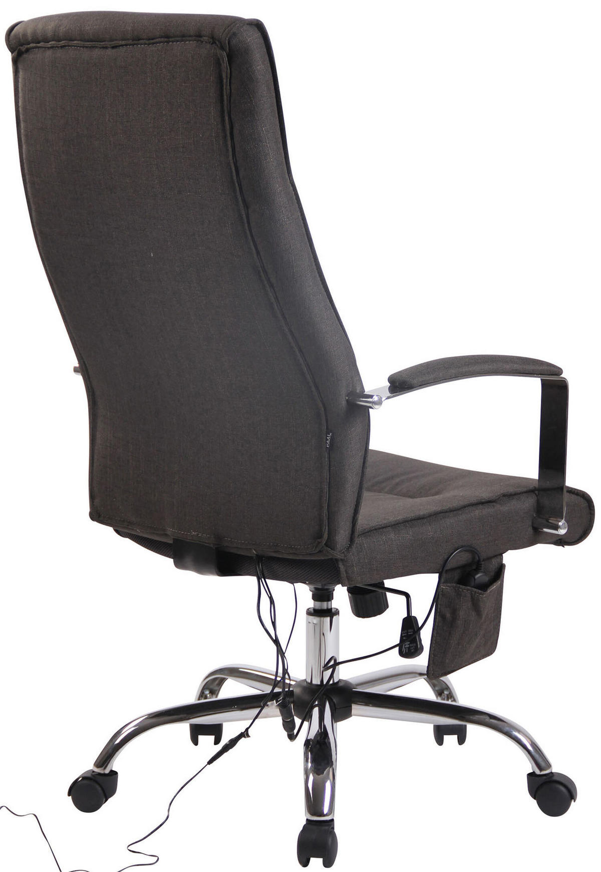 BÜROSTUHL Portofino, Stoff mit Massagefunktion Dunkelgrau - Dunkelgrau, Textil/Metall (63/124/72cm) - TPFLiving