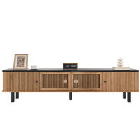 TV-SCHRANK aus MDF und Spanplatte 190x35x45 cm Eichenholzfarbe mit Schiebetüren und Stauraum - Braun, Holzwerkstoff (190/45/35cm) - IVMEU