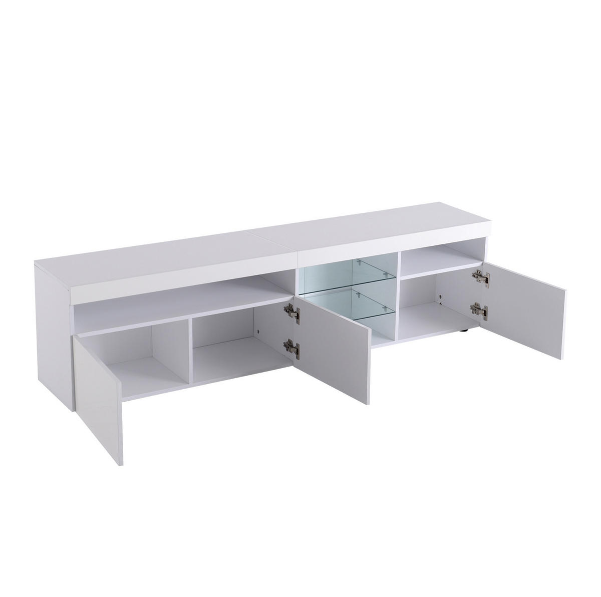 TV-ELEMENT mit LED 180 x 35 x 48 cm Weiß Hochglanz - Weiß, Holzwerkstoff (35/48/180cm) - Beauniv