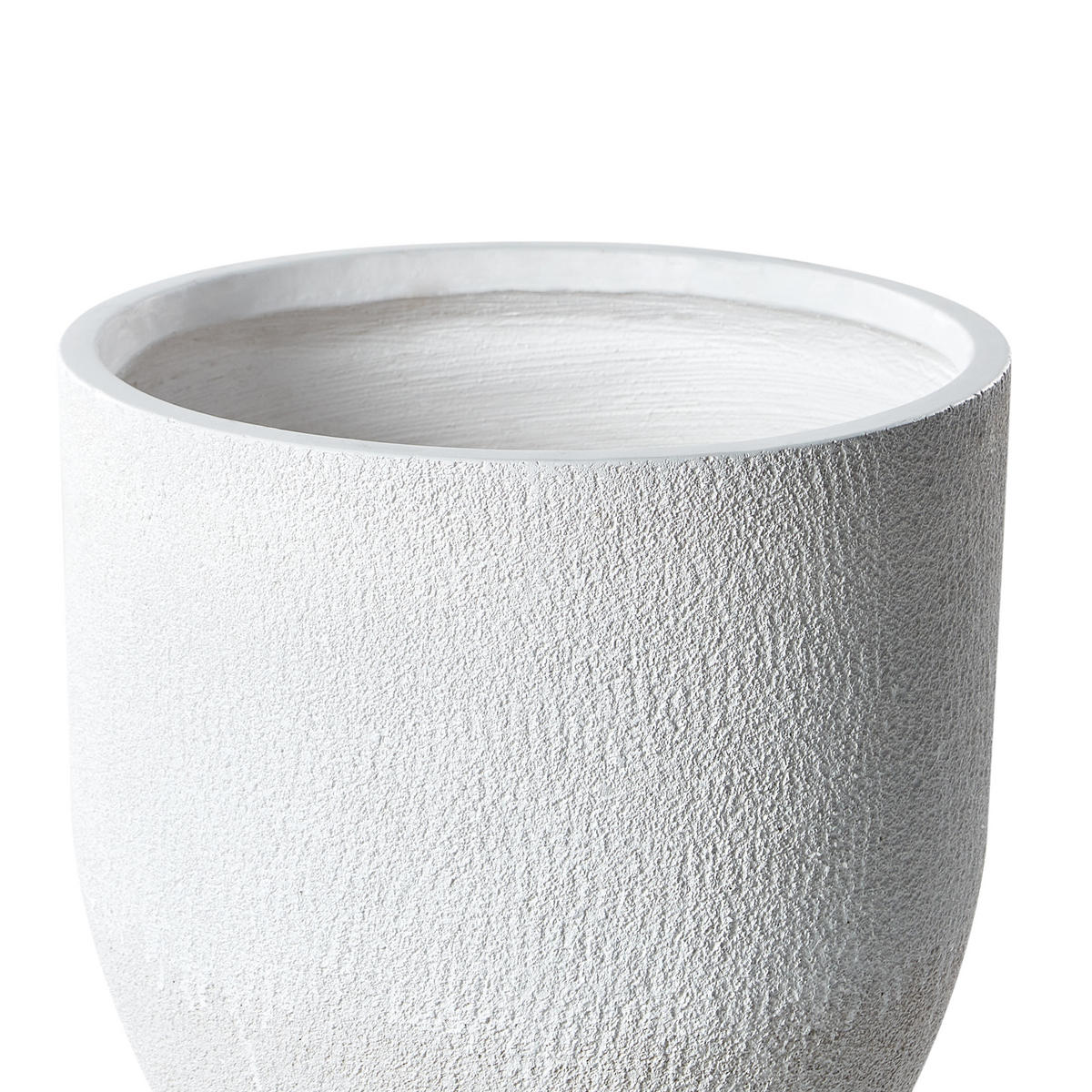 CVETLIČNI LONEC kremasto bela okrogel 55/55/53 cm Kannia - bela, naravni materiali (53cm) - Beliani