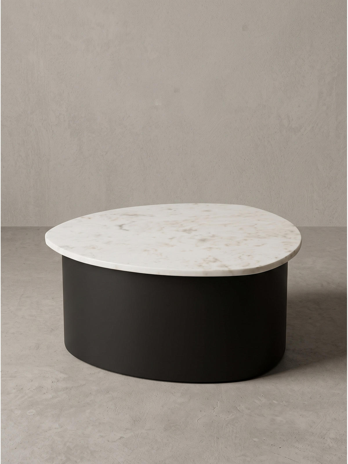 COUCHTISCH VIGEVANO, Marmor, handgefertigt, Weiß-Schwarz, 63 x 63 x 30 cm - Schwarz/Weiß, Stein/Metall (63/63/30cm) - KADIMA DESIGN