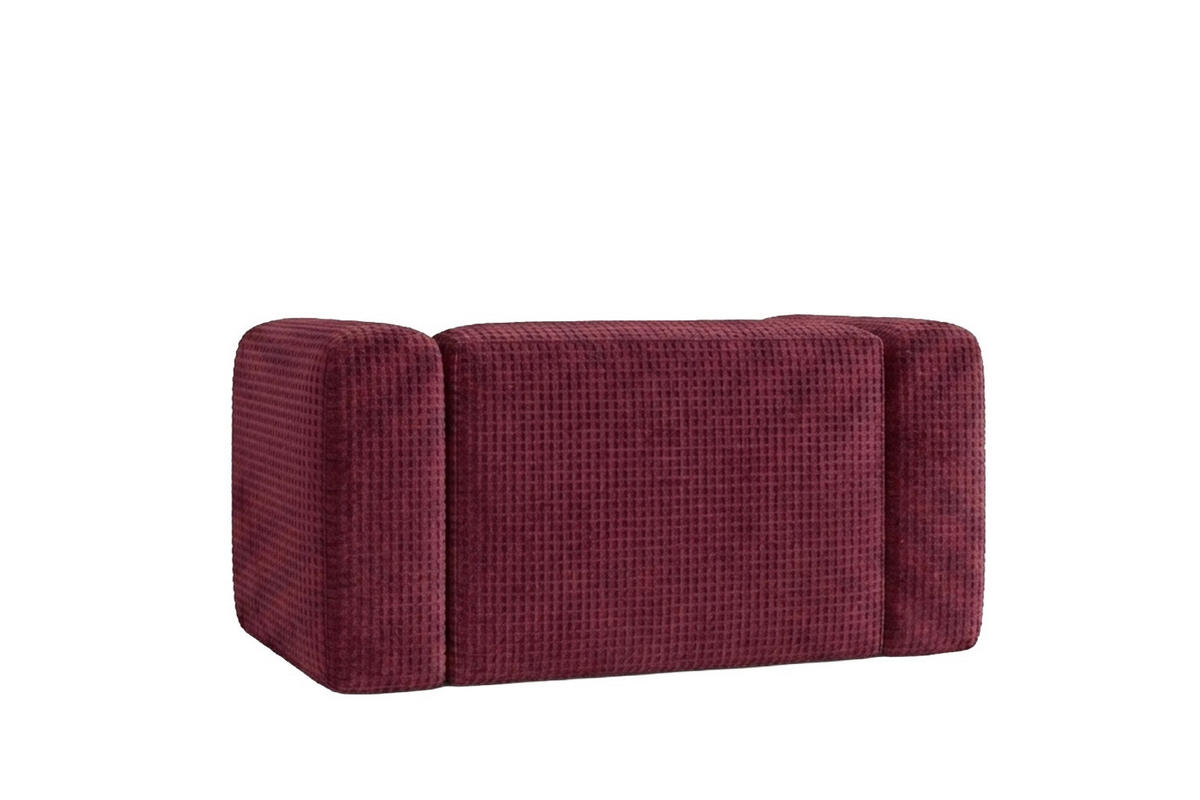WOHNZIMMERSESSEL aus Chenille-Stoff Cremona, Rotwein, GRETA - Weinrot, Holz (137/70/89cm) - Kaiser Möbel