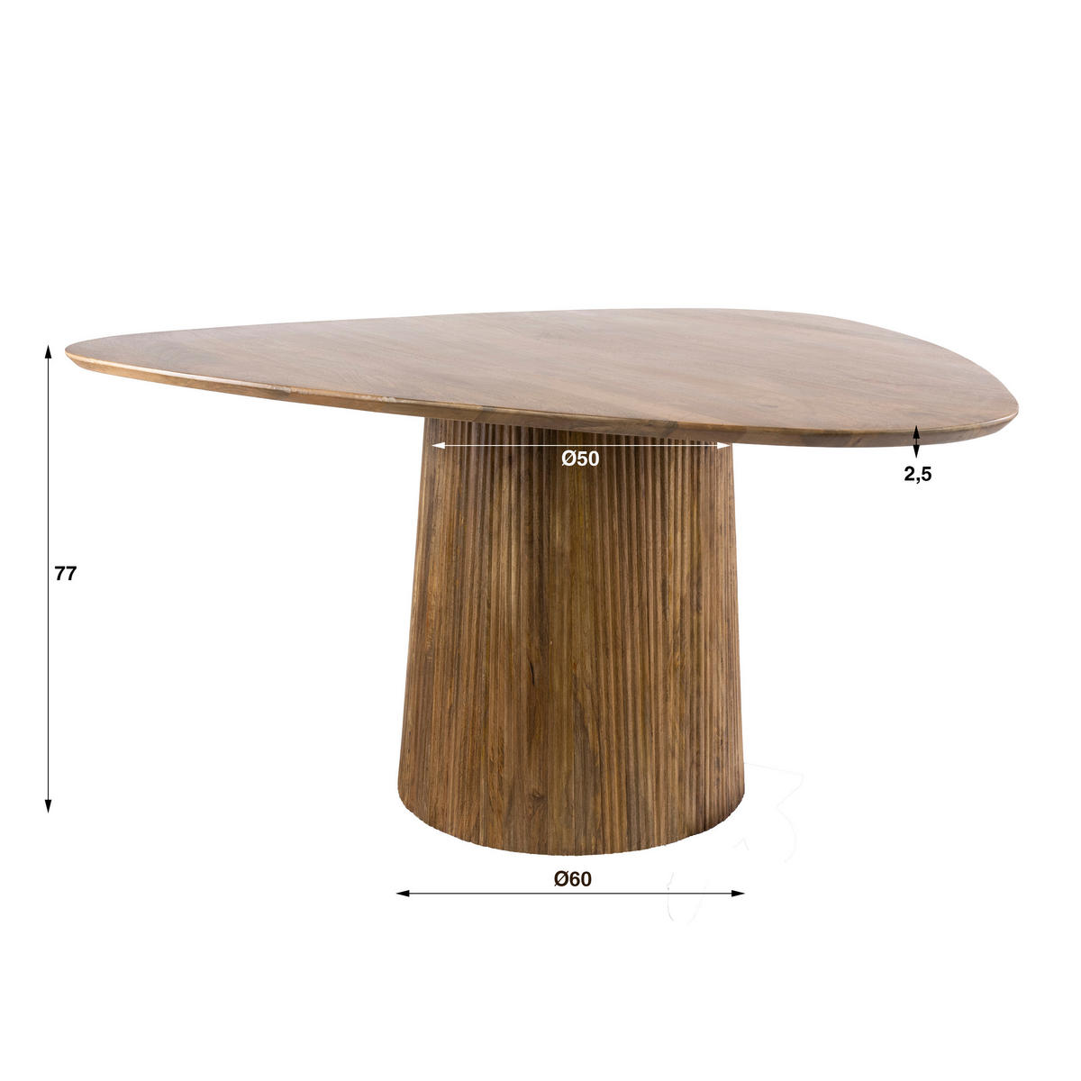 ESSZIMMERTISCH Wave Beige 150/150/77 cm - Beige, Holz (150/150/77cm) - Hoyz Collection