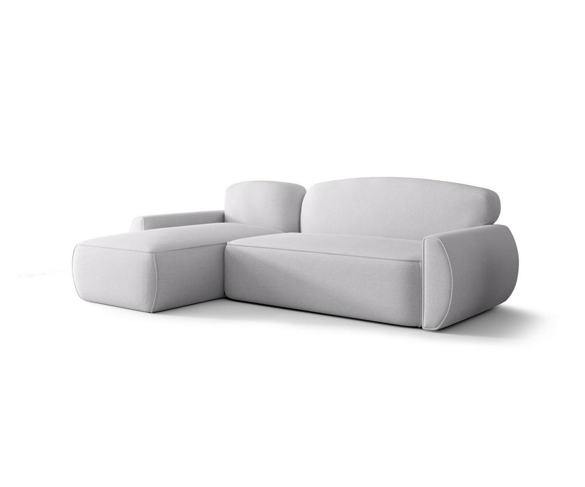 ECKSOFA mit Schlaffunktion LUCAS Curio 80 Links - Hellgrau, Textil (240/145cm) - Bedante