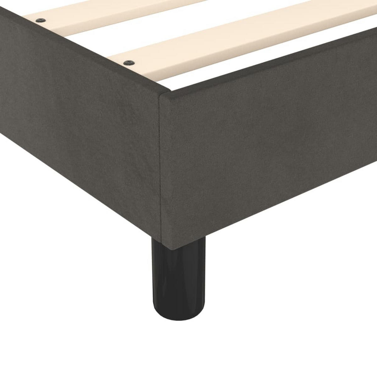 BOXBETTGESTELL Dunkelgrau 160/200 Cm Samt - Dunkelgrau, Textil (160/200cm) - vidaXL