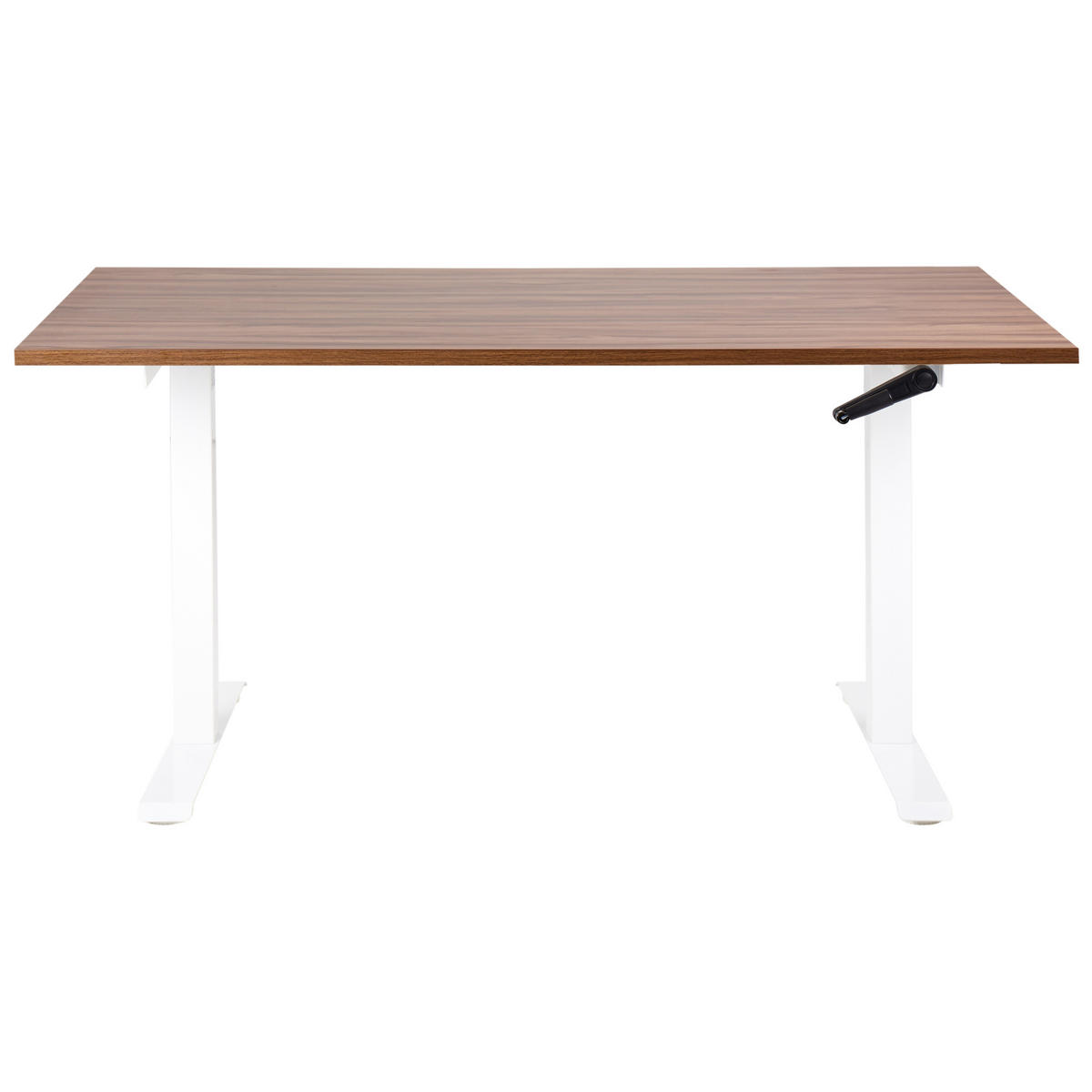 SCHREIBTISCH braunweiß 160/72 cm manuell höhenverstellbar Destin III - Dunkelbraun/Weiß, Holz (72/160/74cm) - Beliani