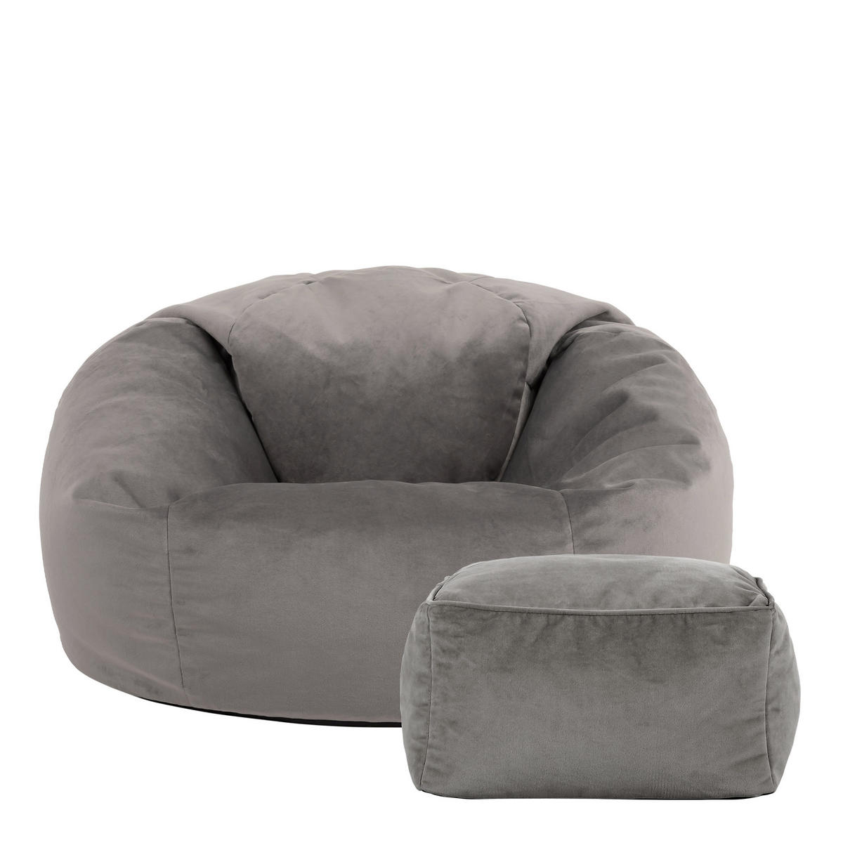 SITZSACK Kingston mit Hocker - Grau, Kunststoff/Textil (85/50/85cm) - icon