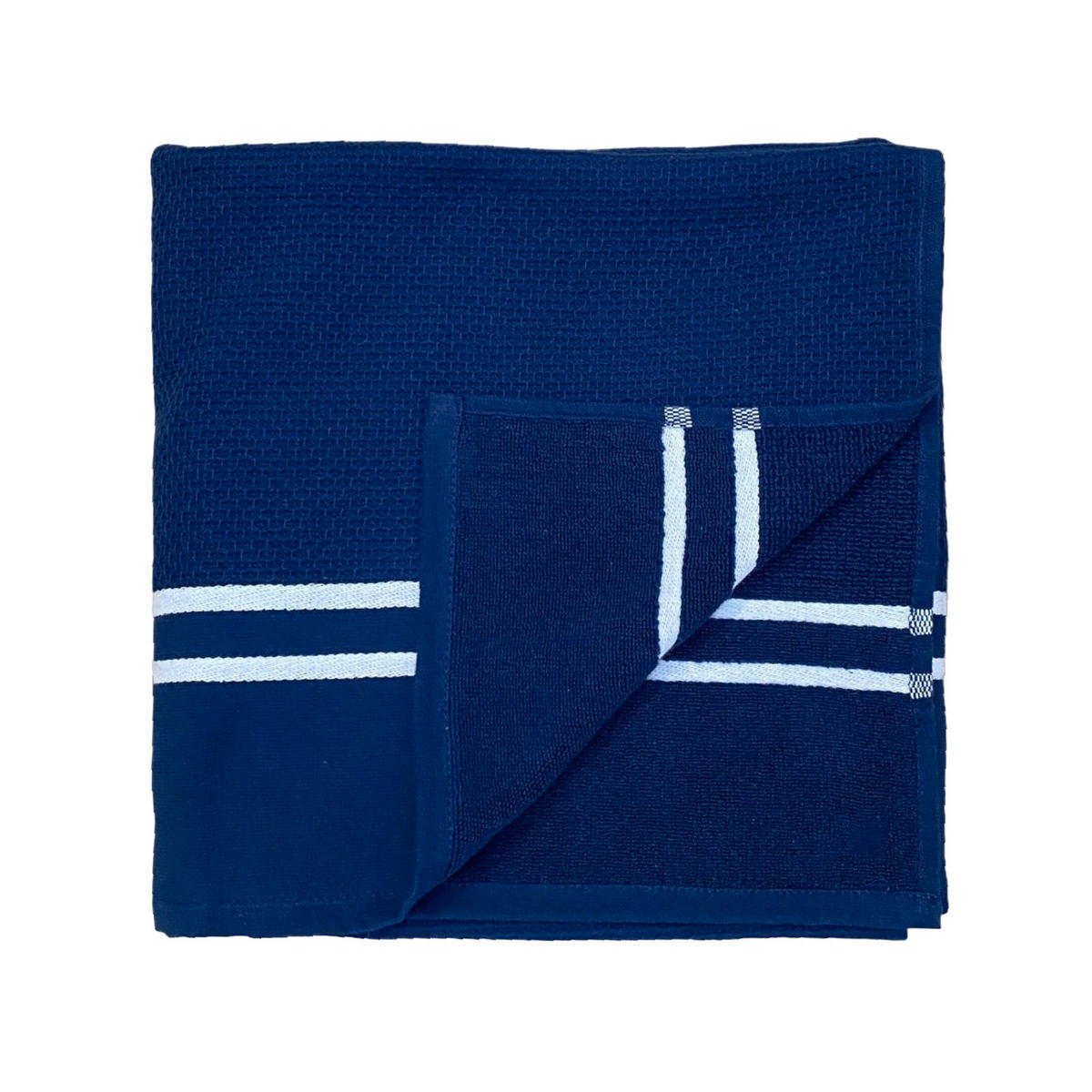 HAMAMTUCH mit Frotteefutter Waffle Navy 90x170 355g/m² - Blau, Textil (90/170cm) - LE COMPTOIR DE LA PLAGE