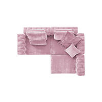 MODULSOFA SEPHI Pink Cord - Pink/Schwarz, Kunststoff/Textil (268/62/191cm) - KAWOLA