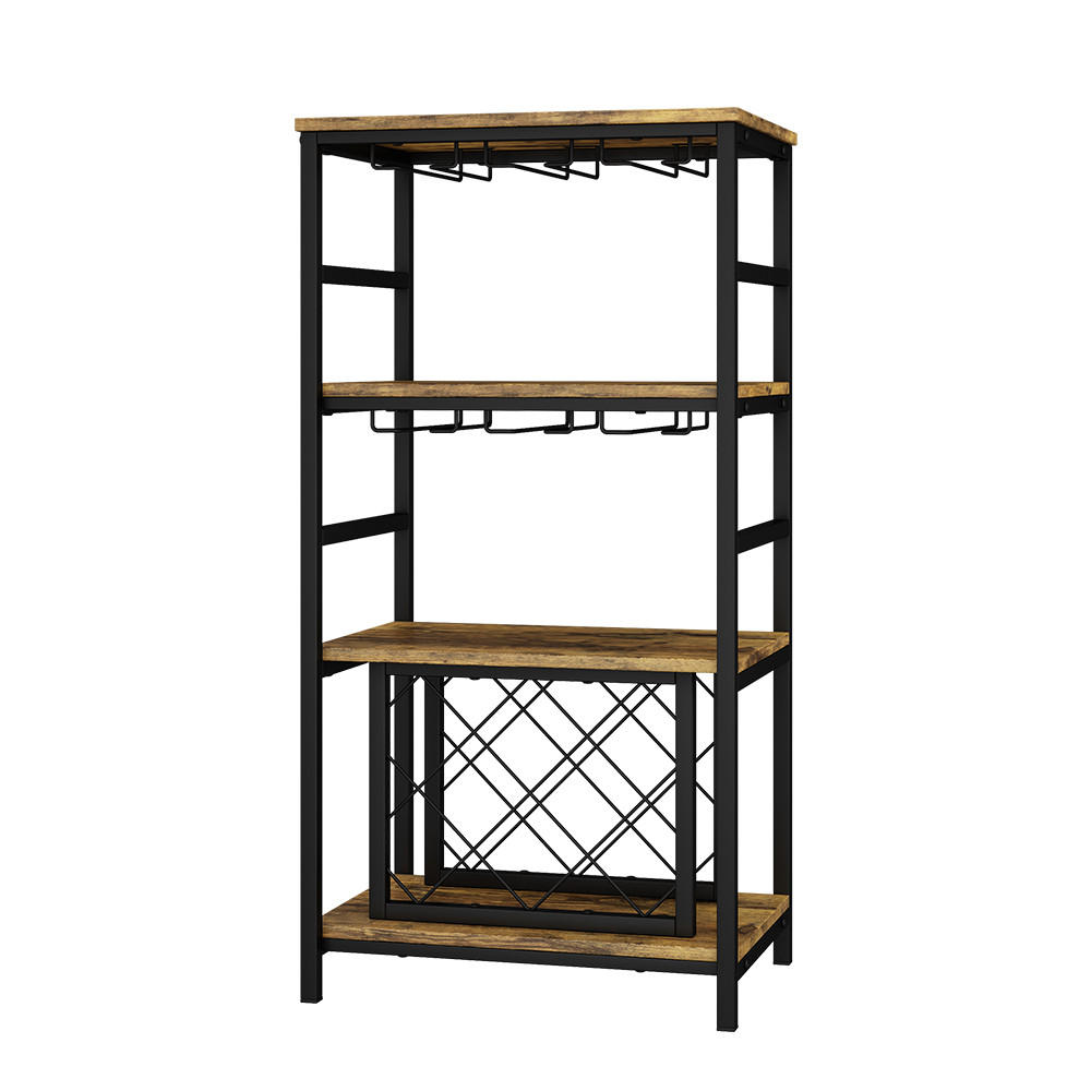 WEINREGAL Vela Eiche rustikal 50 x 100 cm mit Glashalter - Wildeiche, Holzwerkstoff (50/100/35cm) - Vicco