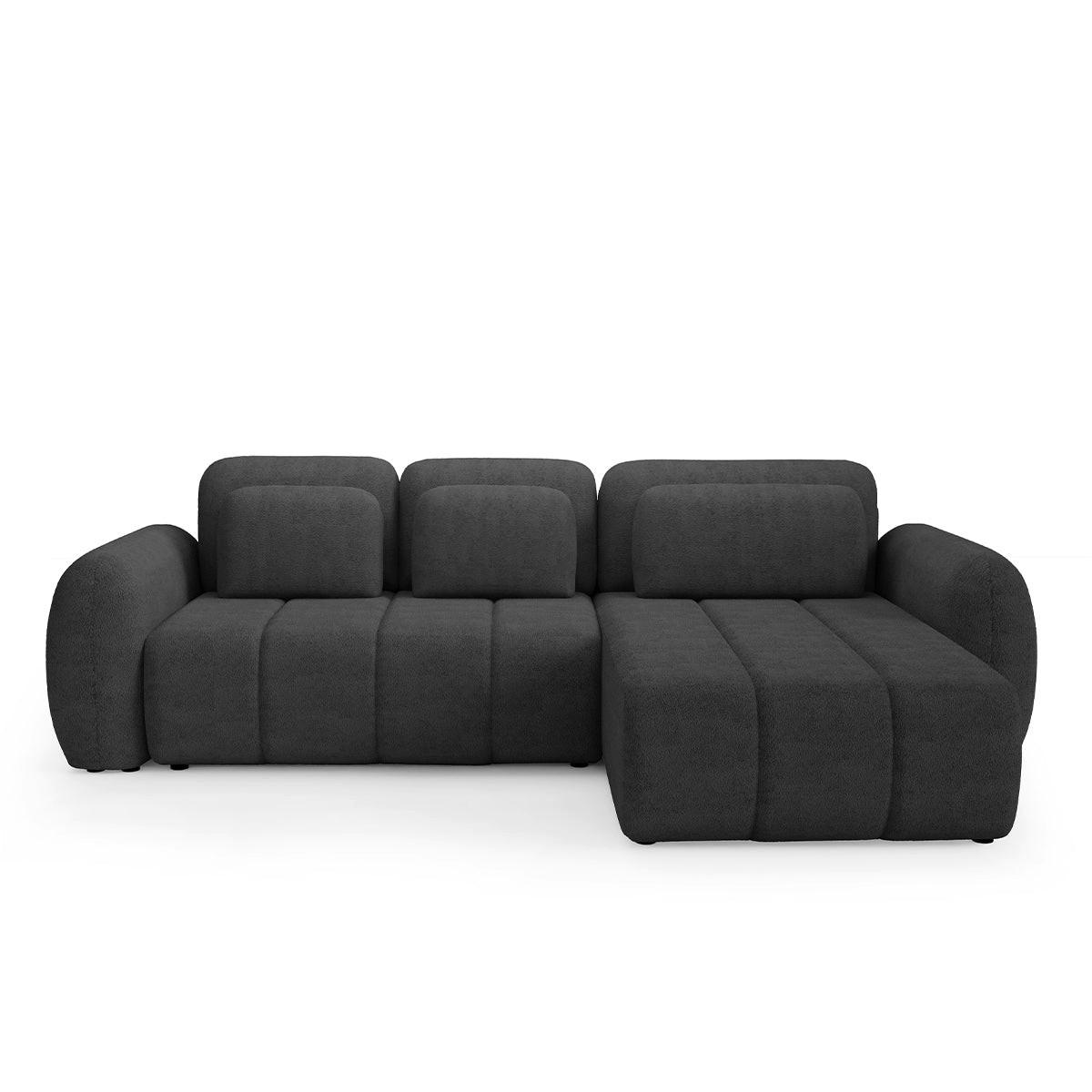 ECKSOFA Cesar 3 Sitzplätze Dunkelgrau - Grau, Holz (304/190cm) - Petits-meubles