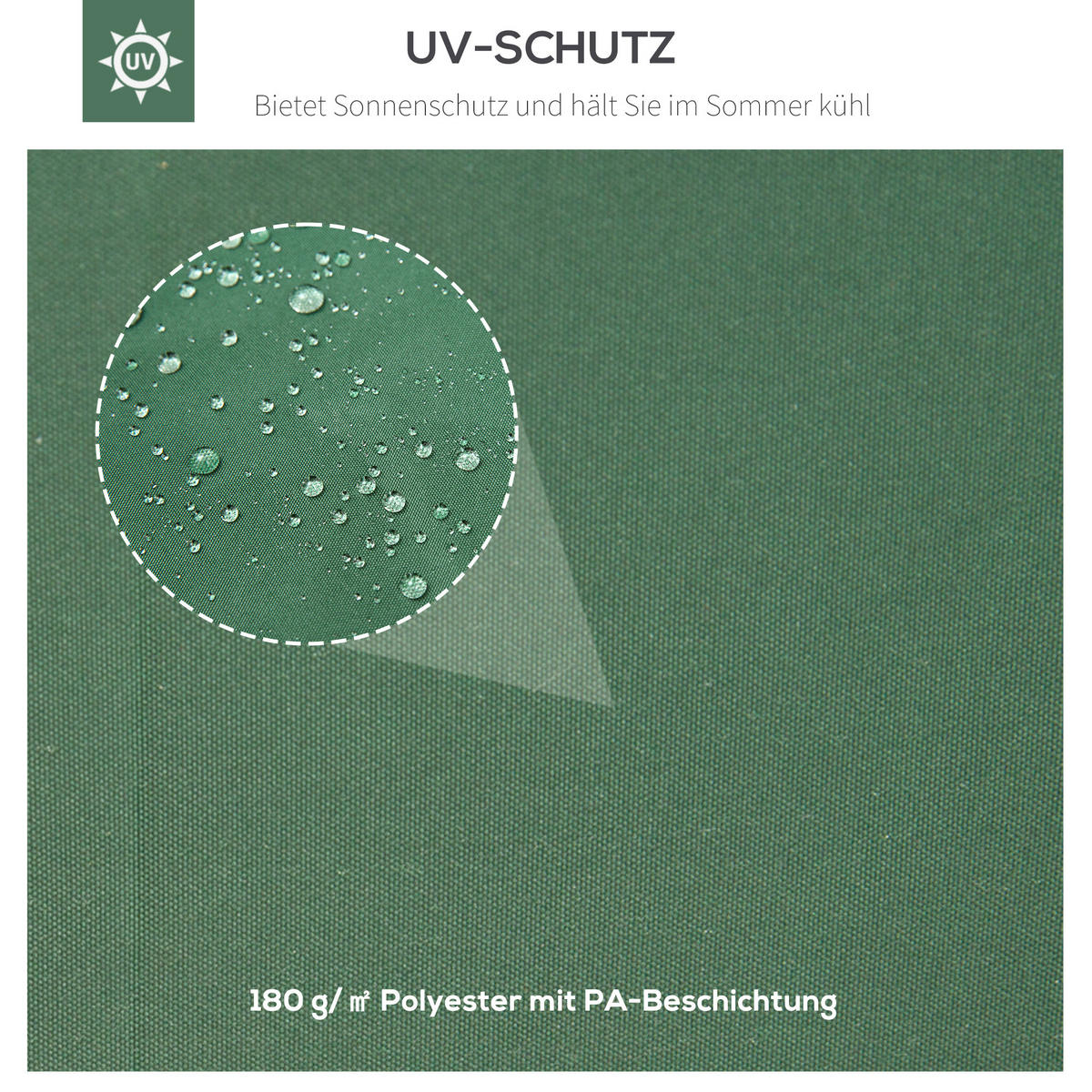ERSATZDACH Pavillondach, Polyester, Grün - Grün, Kunststoff (400/20/300cm) - Outsunny