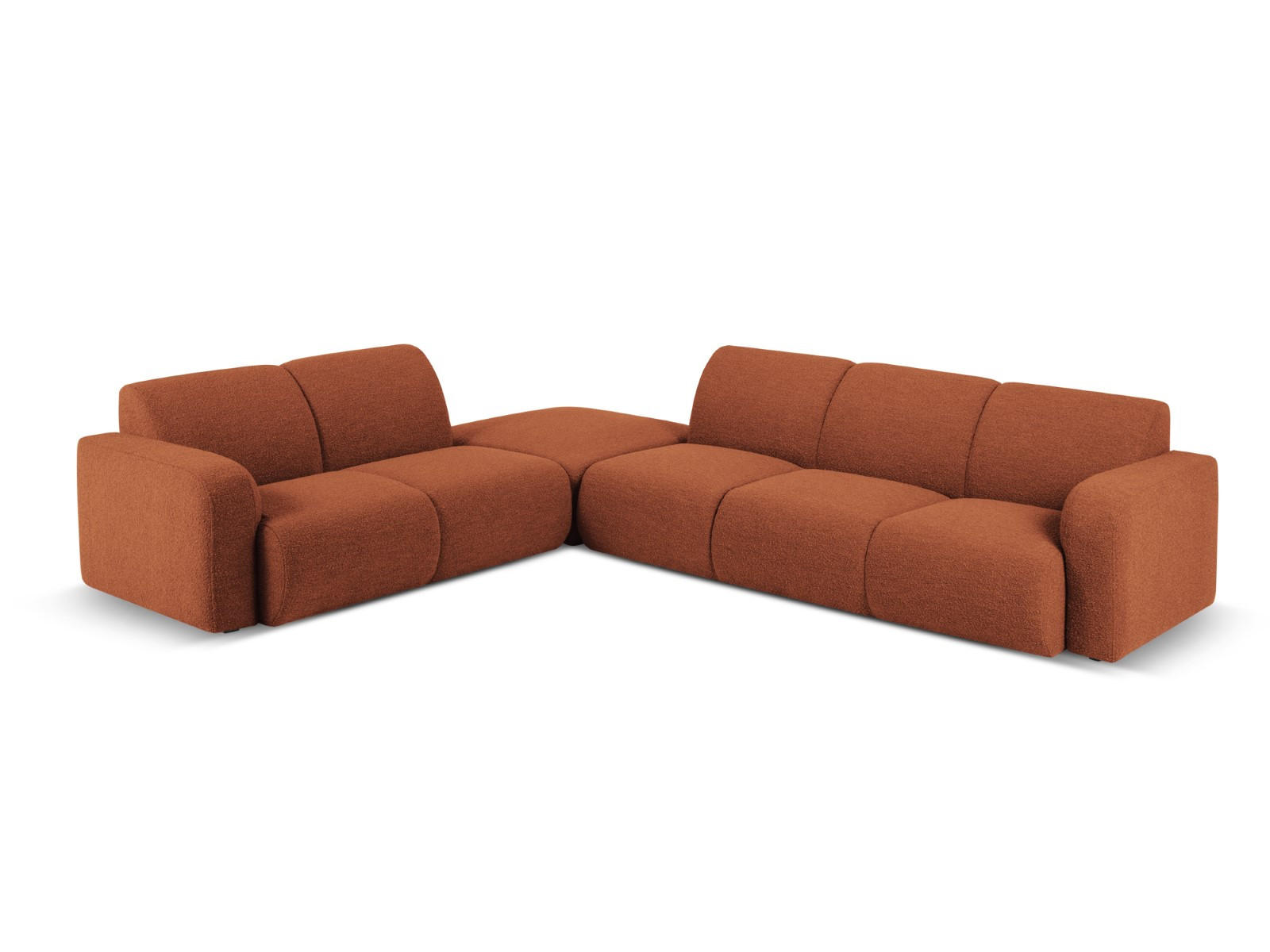 ECKSOFA links Molino aus Boucle braun 6 Sitzplätze - Braun, Textil (250/315cm) - Micadoni