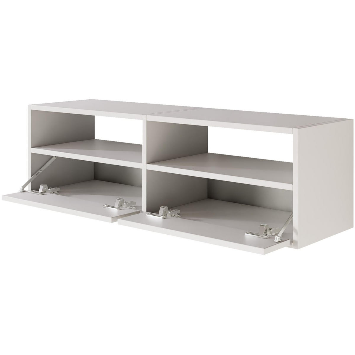 TV-LOWBOARD hängend, 2 Klappen und Ablagen, Weiß, 100 cm - Weiß, Holzwerkstoff (100.6/30/30cm) - Selsey