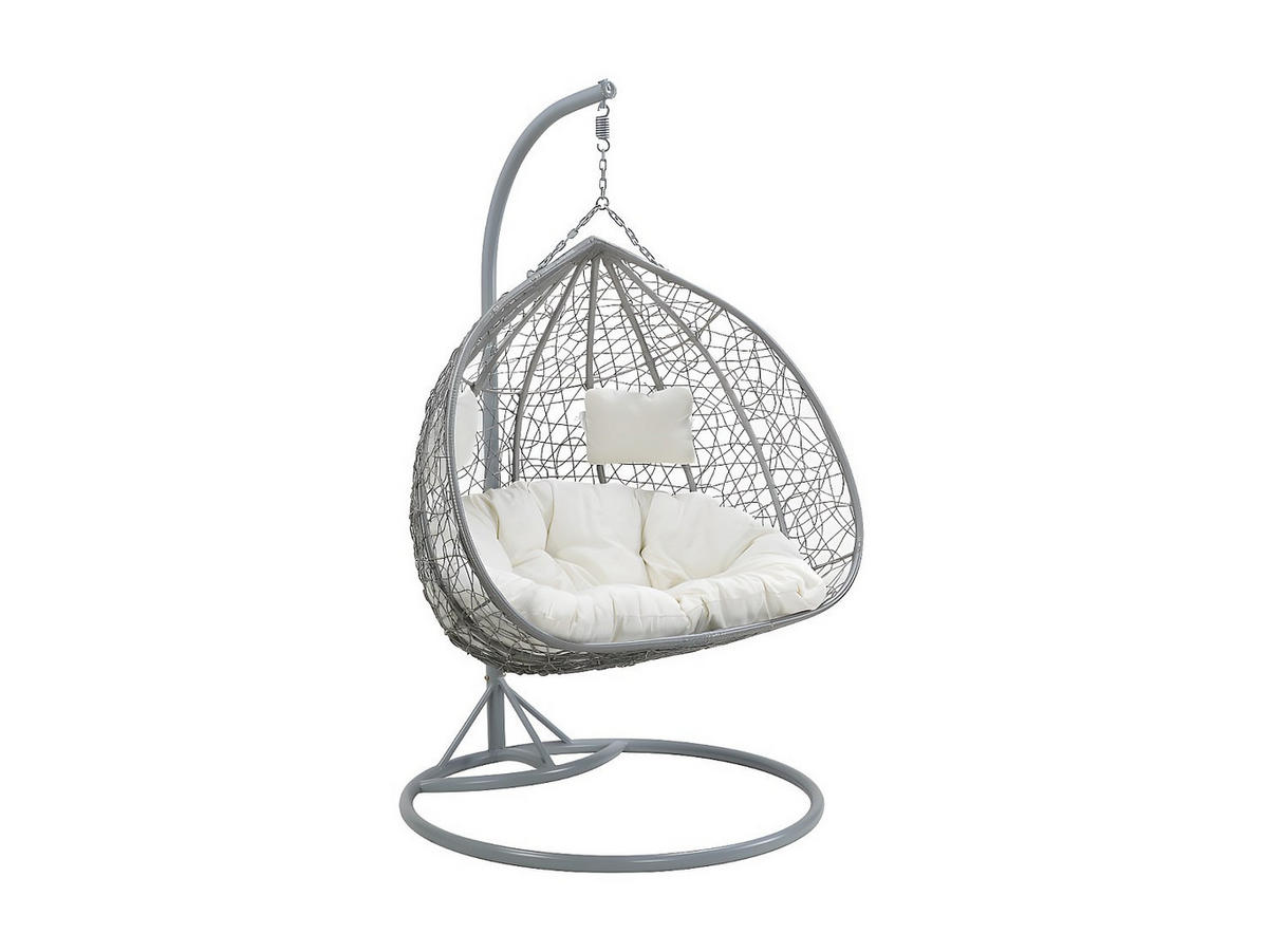 HÄNGESESSEL - 2 Personen - Harz - Grau - - Grau, Kunststoff (120/200/120cm) - Vente-Unique