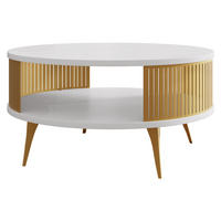 COUCHTISCH Roenni Gold - Goldfarben/Weiß, Holzwerkstoff/Metall (75/75/30cm) - MIRJAN24