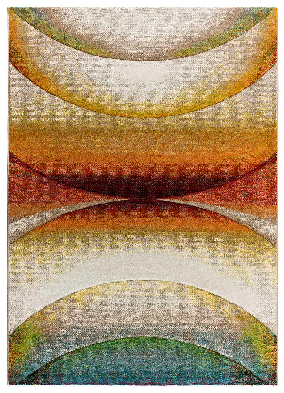 Atticgo Webteppich Terracotta, Orange, Grün 160x230 cm