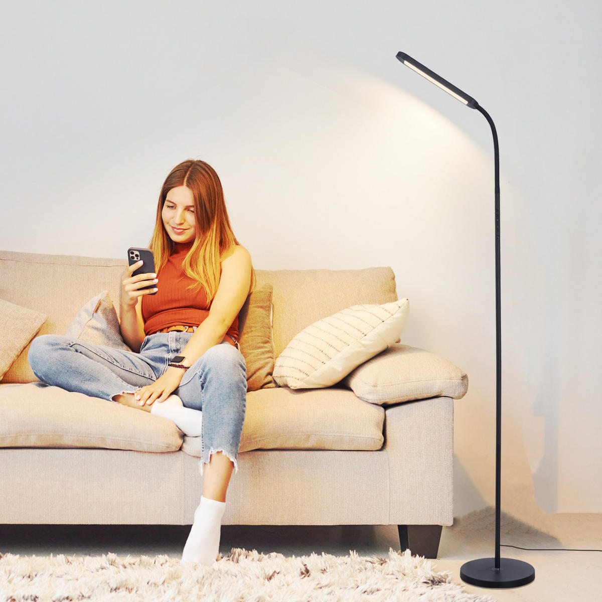 STEHLAMPE Alwin 6.0/137.1/6.0 cm - Schwarz, Metall (6/6/137.1cm) - ZMH