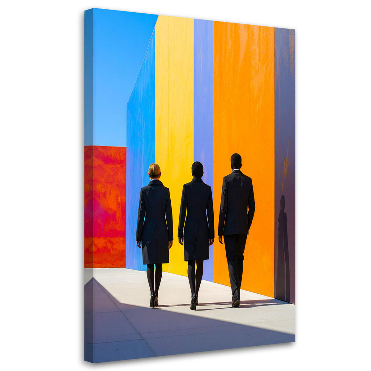 LEINWANDBILD Figuren Menschen Abstrakt 40x60cm - Multicolor, Textil (40/60cm) - Feeby