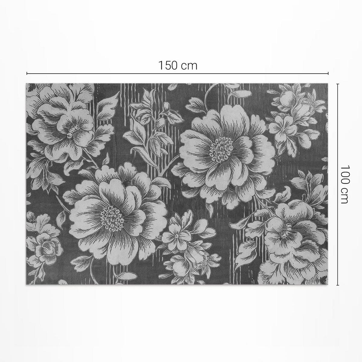 TEPPICH 100x150 cm Subtile Florale Akzente - Schieferfarben, Kunststoff (100/150cm) - Wallfluent