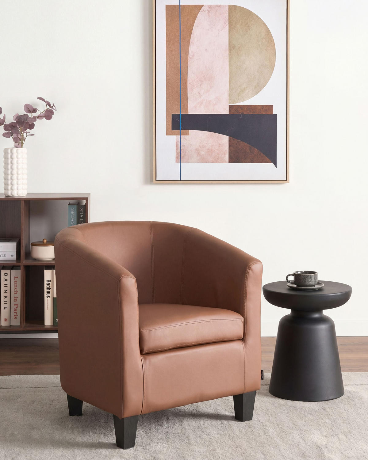 SESSEL Kunstleder Braun Borwick - Braun, Kunststoff (68/61/58cm) - Beliani