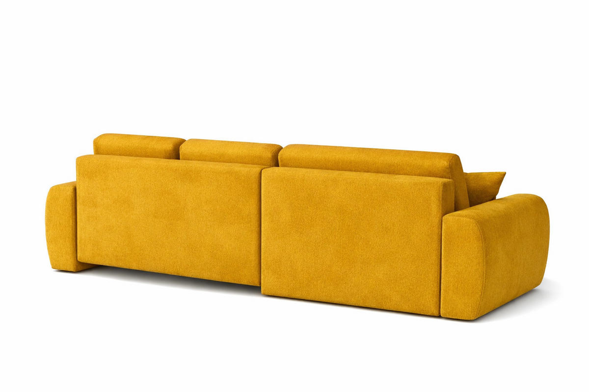 ECKSOFA Mit Schlaffunktion Und Bettkasten L-Form Ivo L, Veloursstoff Salvador, Gelb, Rechts - Gelb, Holz (250/142cm) - Kaiser Möbel