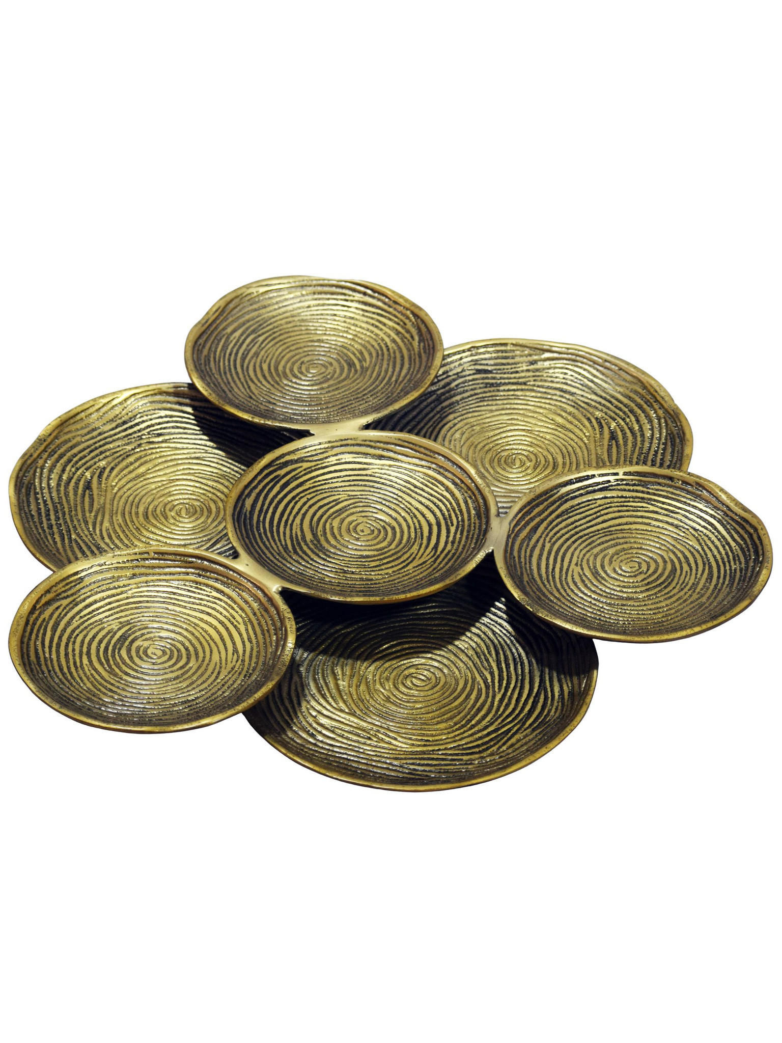 DEKOSCHALE CARMONA, Aluminium, handgefertigt, Gold, Ø 44 x 4 cm - Goldfarben, Metall (44/4cm) - KADIMA DESIGN