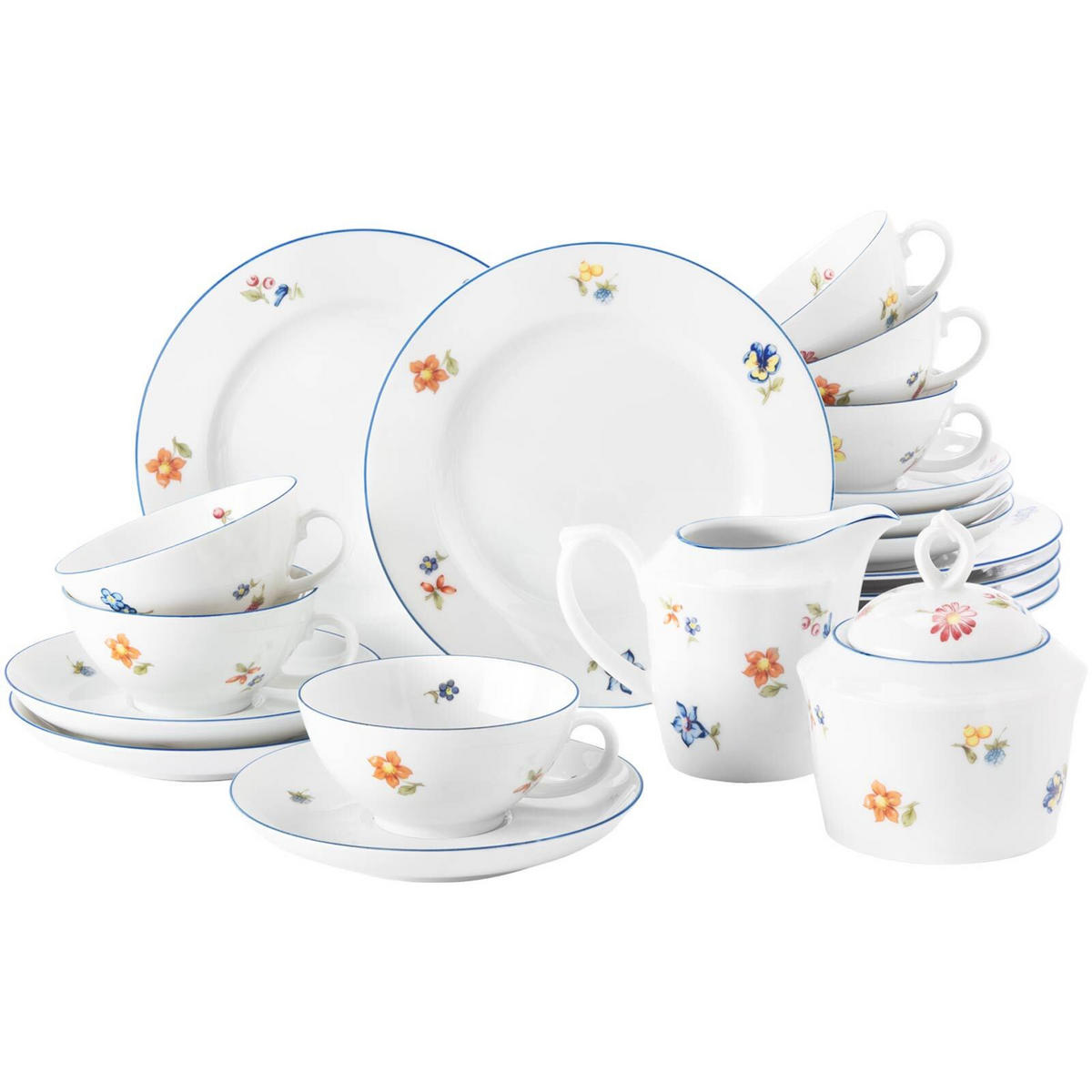 TEESERVICE Sonate Nostalgie bunt 20er Set - Multicolor, Keramik (1/1/1cm) - Seltmann Weiden