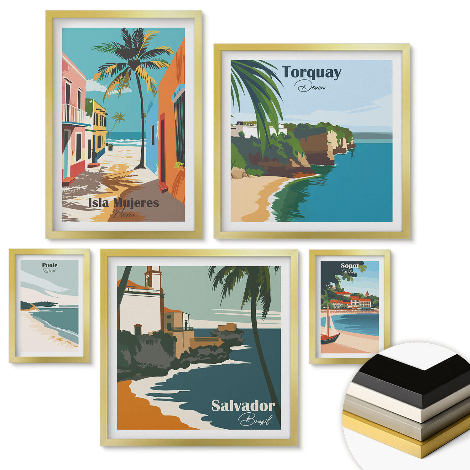 ArtPrintCave Wandbilder Gold 40x60 cm