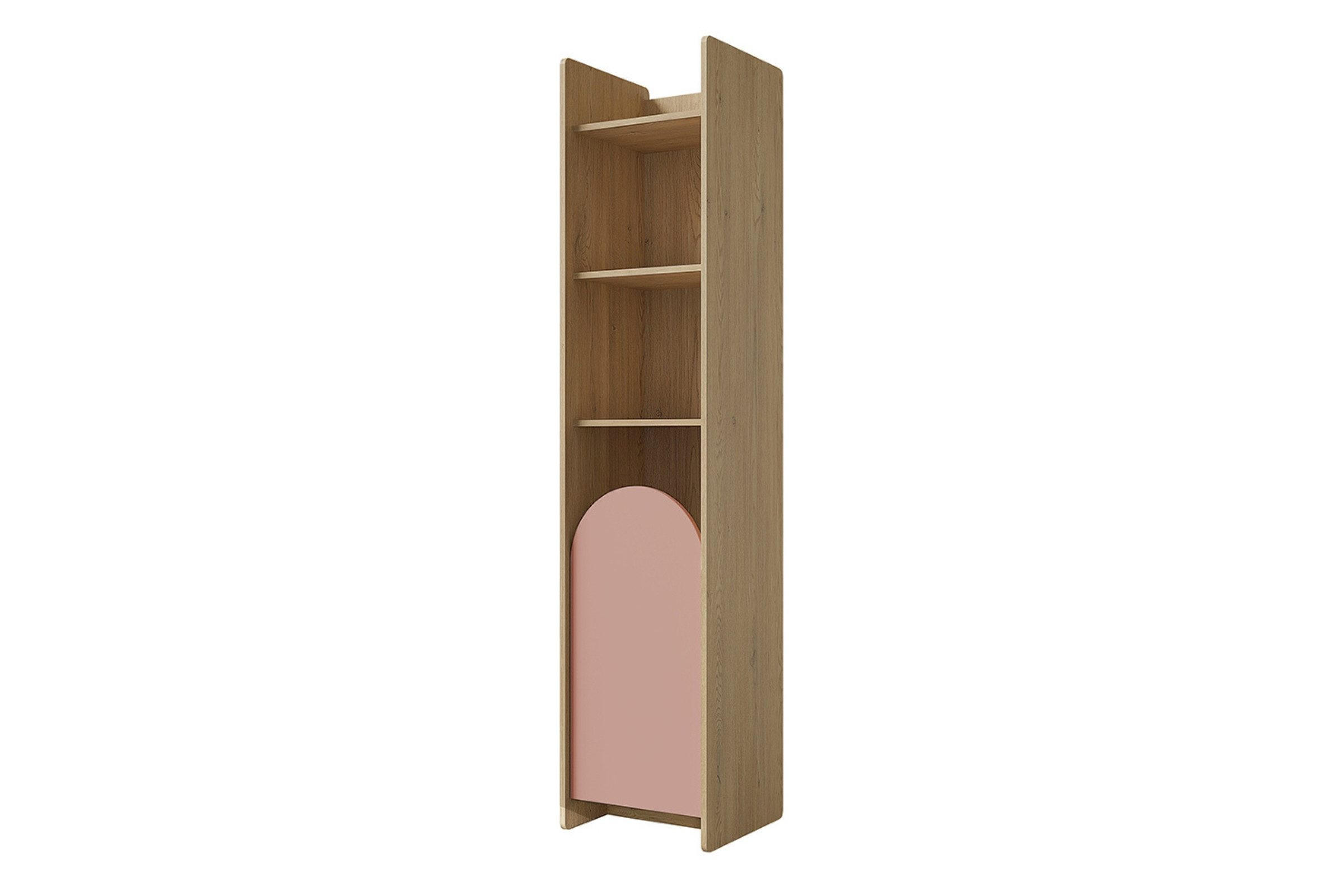 KINDERREGAL LEXO 03 43/198/40 cm in Eiche Cremona/Macadamia/Puderrosa (rechts) - Eichefarben/Beige, Holzwerkstoff (43/198/40cm) - Deine Möbel 24