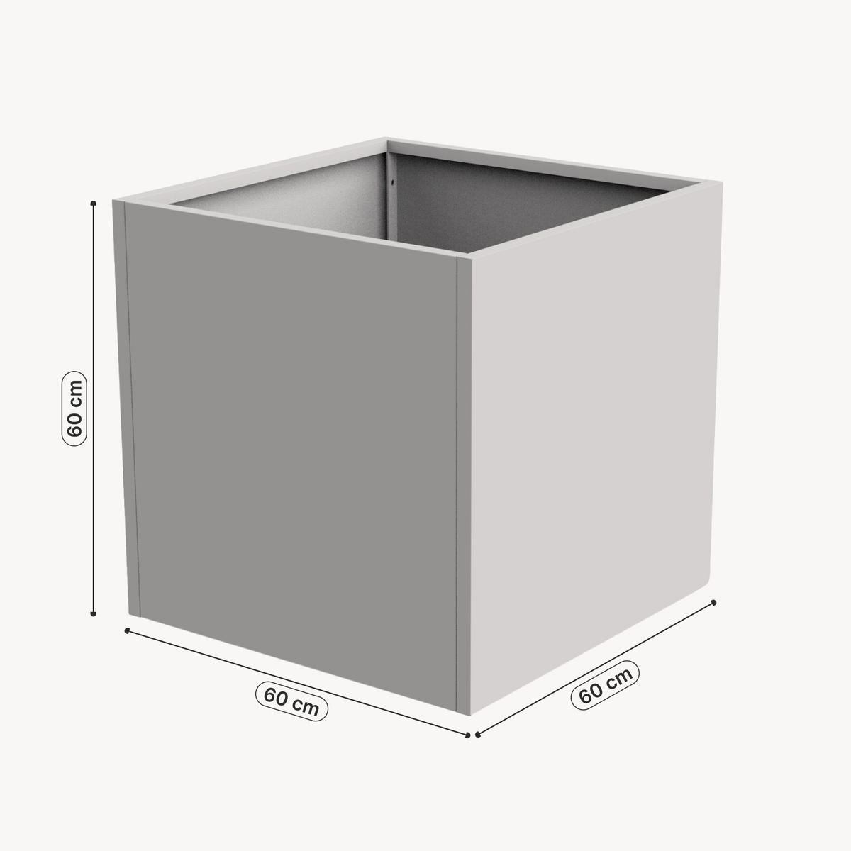 KVETINÁČ Vaargel - béžová, kov (60/60/60cm) - casa.pro