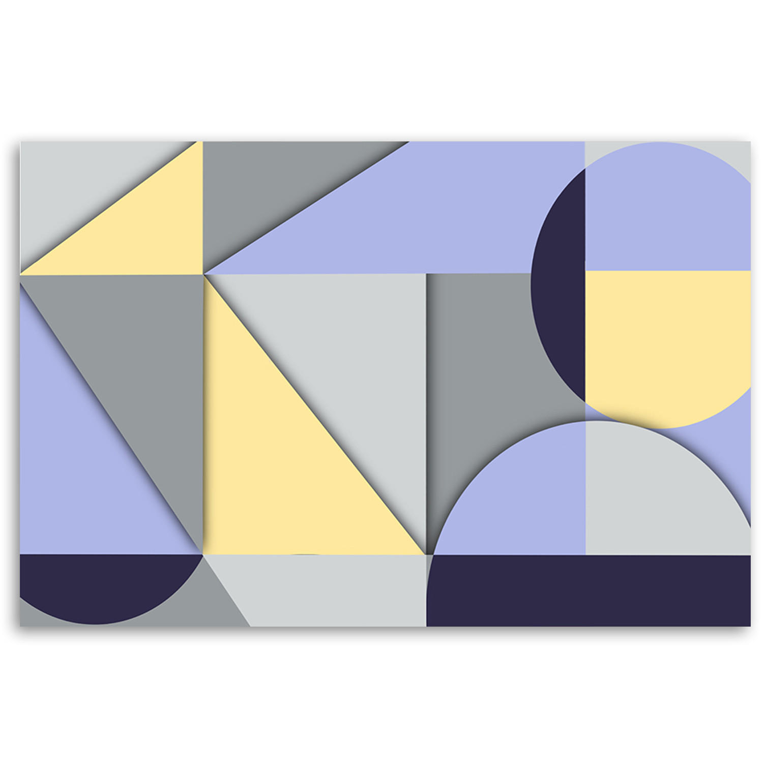 WANDBILD geometrische abstraktionsformen - Blau, Textil (60/40cm) - Feeby