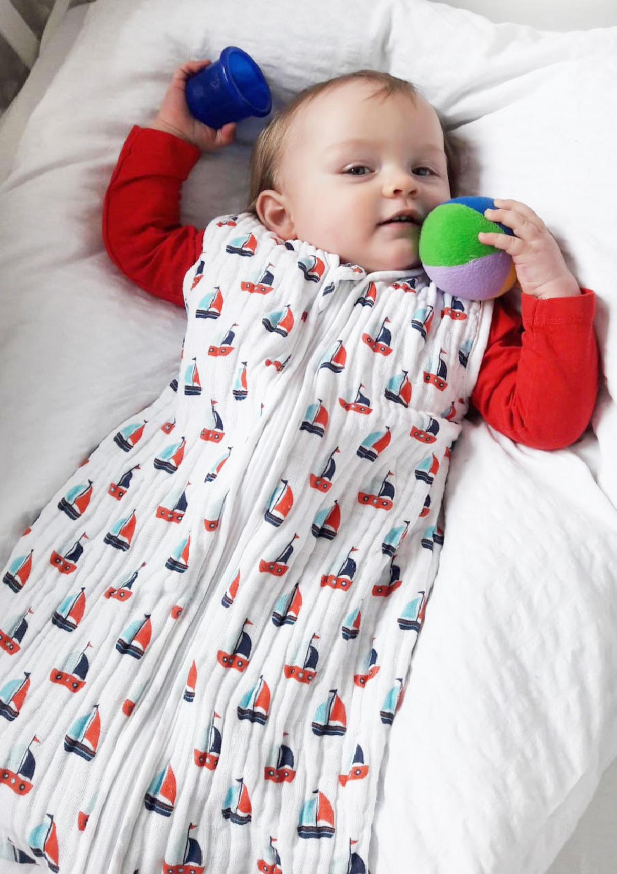 BABYSCHLAFSACK, 90 cm, 100% Baumwolle, bunt - Weiß, Textil (22/90cm) - Zollner