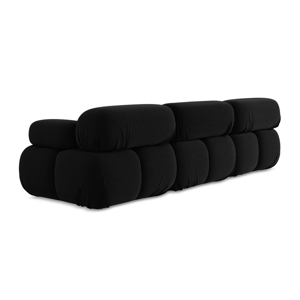 3-SITZER SOFA Samt Stoff Schwarz - Schwarz/Orange, Kunststoff/Textil (285/70/96cm) - LaMiaSofa