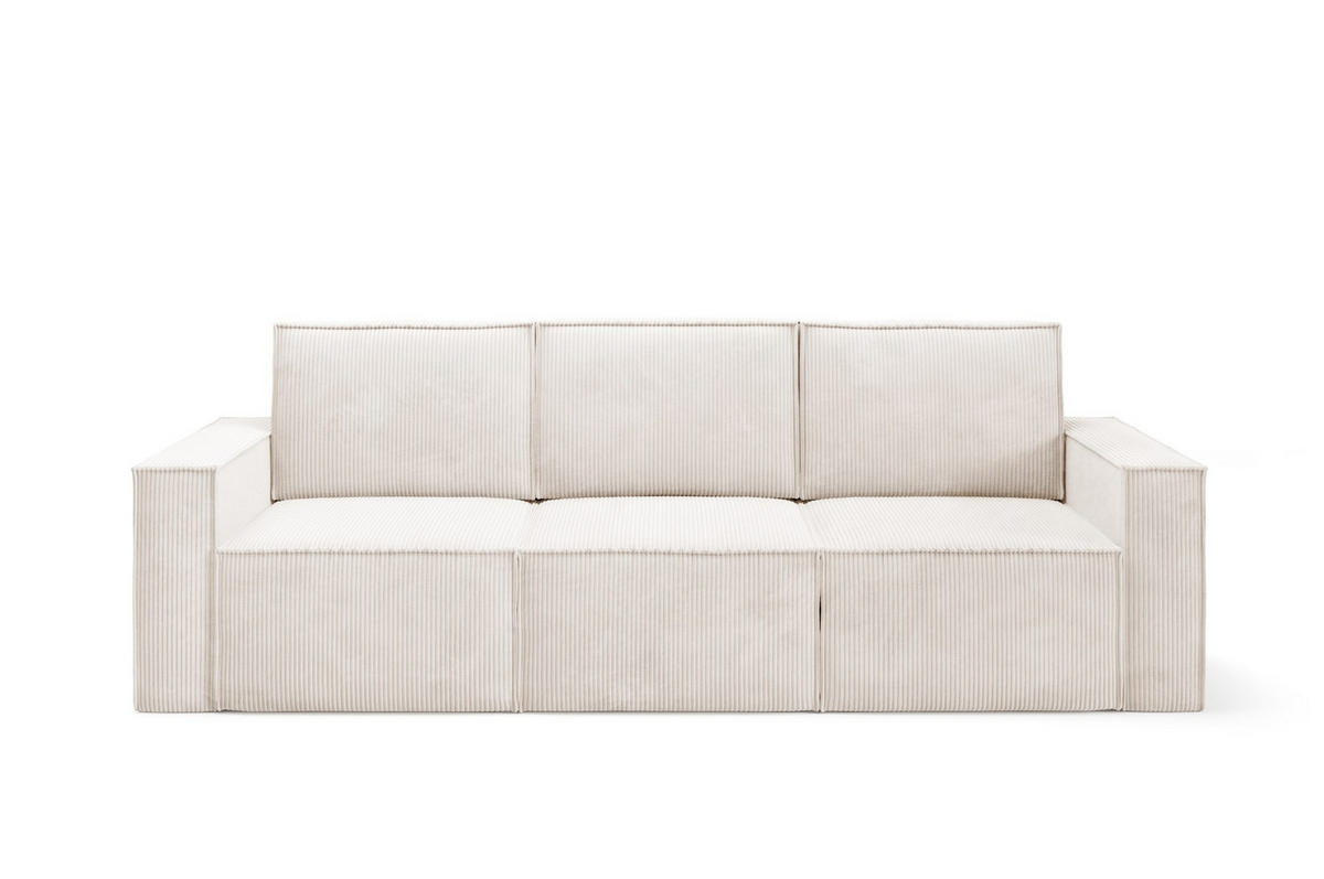 SOFA Orto Beige, Dreisitzer Polstersofa - Beige, Holzwerkstoff/Textil (247/93/82cm) - Bettso