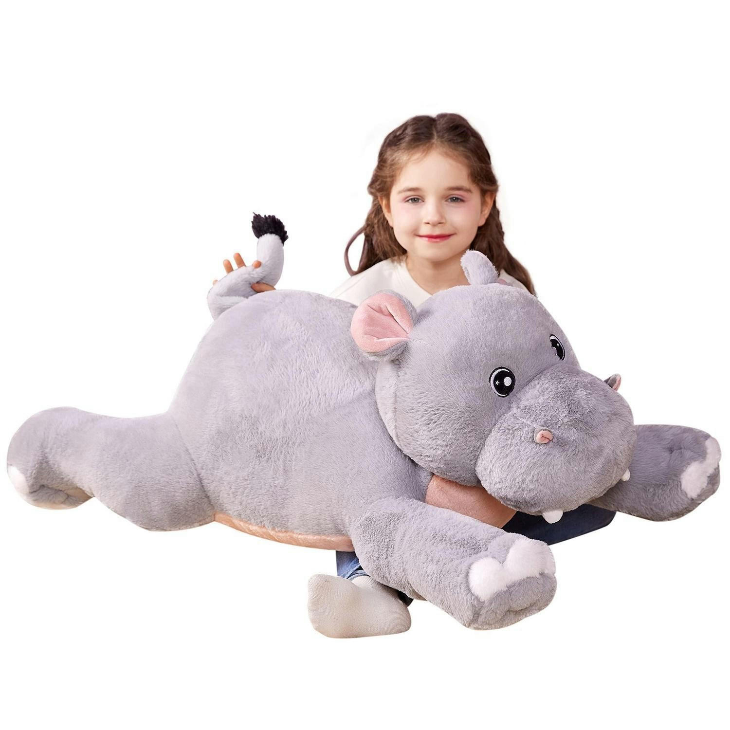 STOFFTIER Nilpferd 78 cm - Grau, Textil (33/78cm)