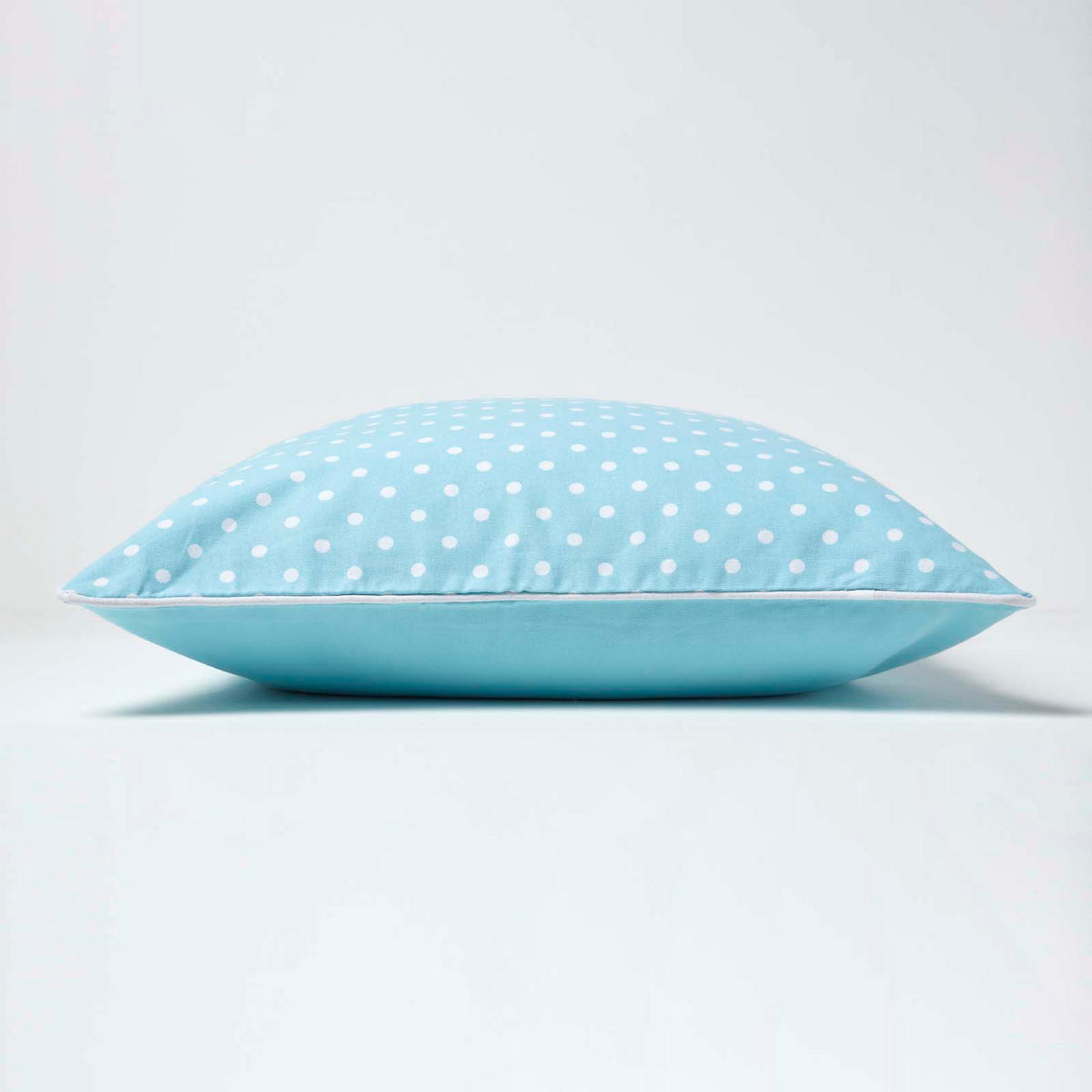 KISSENHÜLLE Polka Dots 60/60 cm, 100% Baumwolle - Blau, Textil (60/60cm) - Homescapes