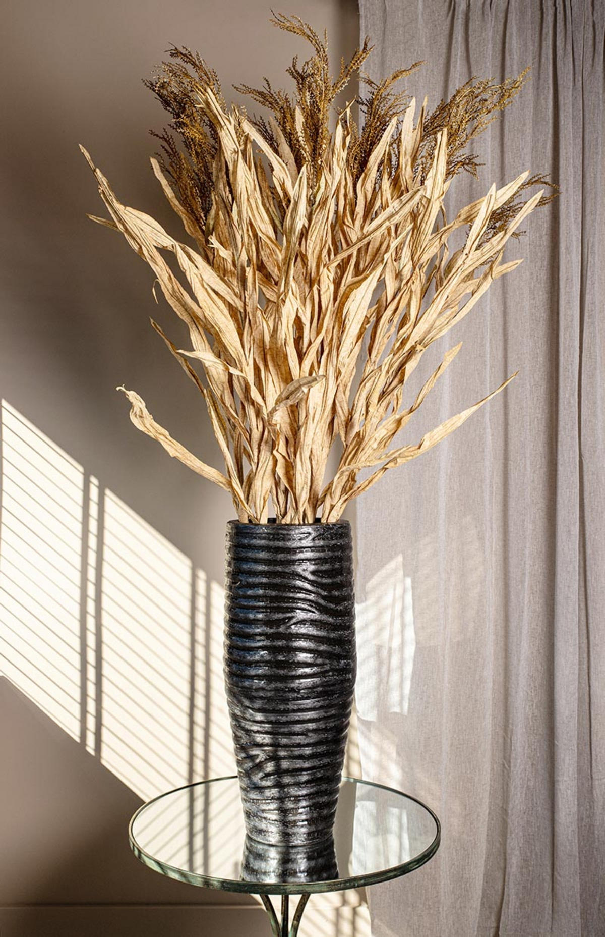 TOPF Wayan Braun 51.5/51.5/59cm 3er-Set - Braun, Metall (59cm) - PTMD Collection