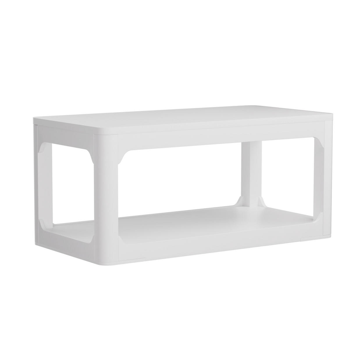 COUCHTISCH aus MDF 100x50x44 cm Weiß mit 2-stufigem Stauraum - Weiß, Holzwerkstoff (100/50/44.5cm) - IVMEU