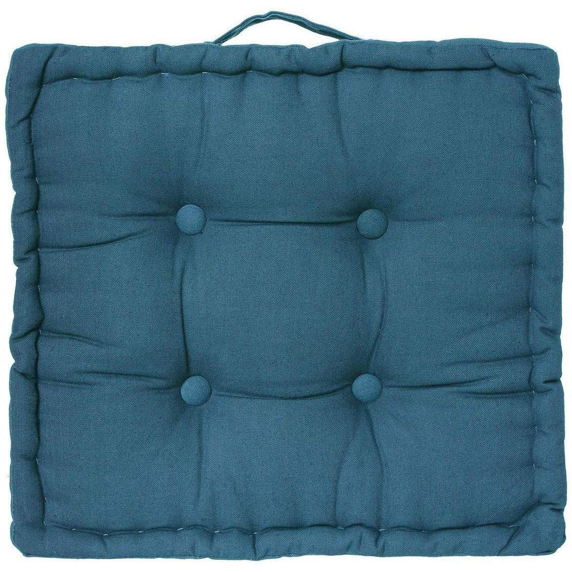 BODENSITZKISSEN marine 40/40/8 cm - Türkis, Naturmaterialien (40cm) - Atmosphera Createur d´interieur