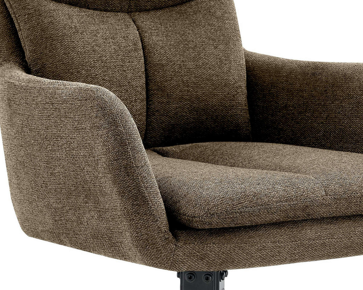 ESSZIMMERSTUHL 2er Set Stoff Braun - Braun, Textil/Metall (57/83/62cm) - CLP