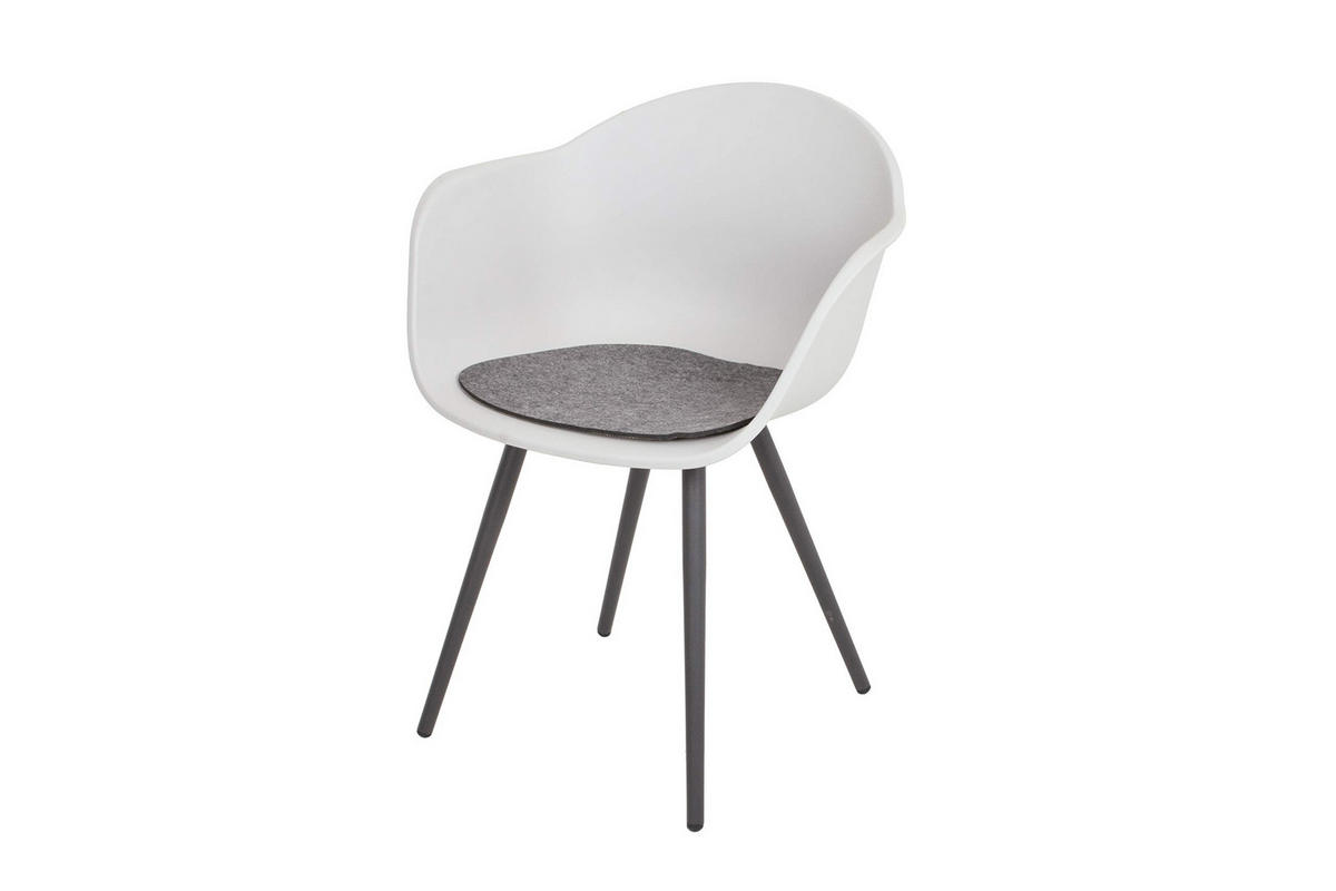 GARTENSTUHL 4er Set Bernd Gartenstühle - Grau, Kunststoff (61/74/56cm) - DELUKE