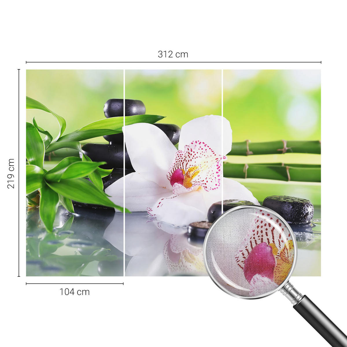 FOTOTAPETE 312x219 cm - Die Ruhe der Natur - Grün, Textil (312/219cm) - Wallfluent