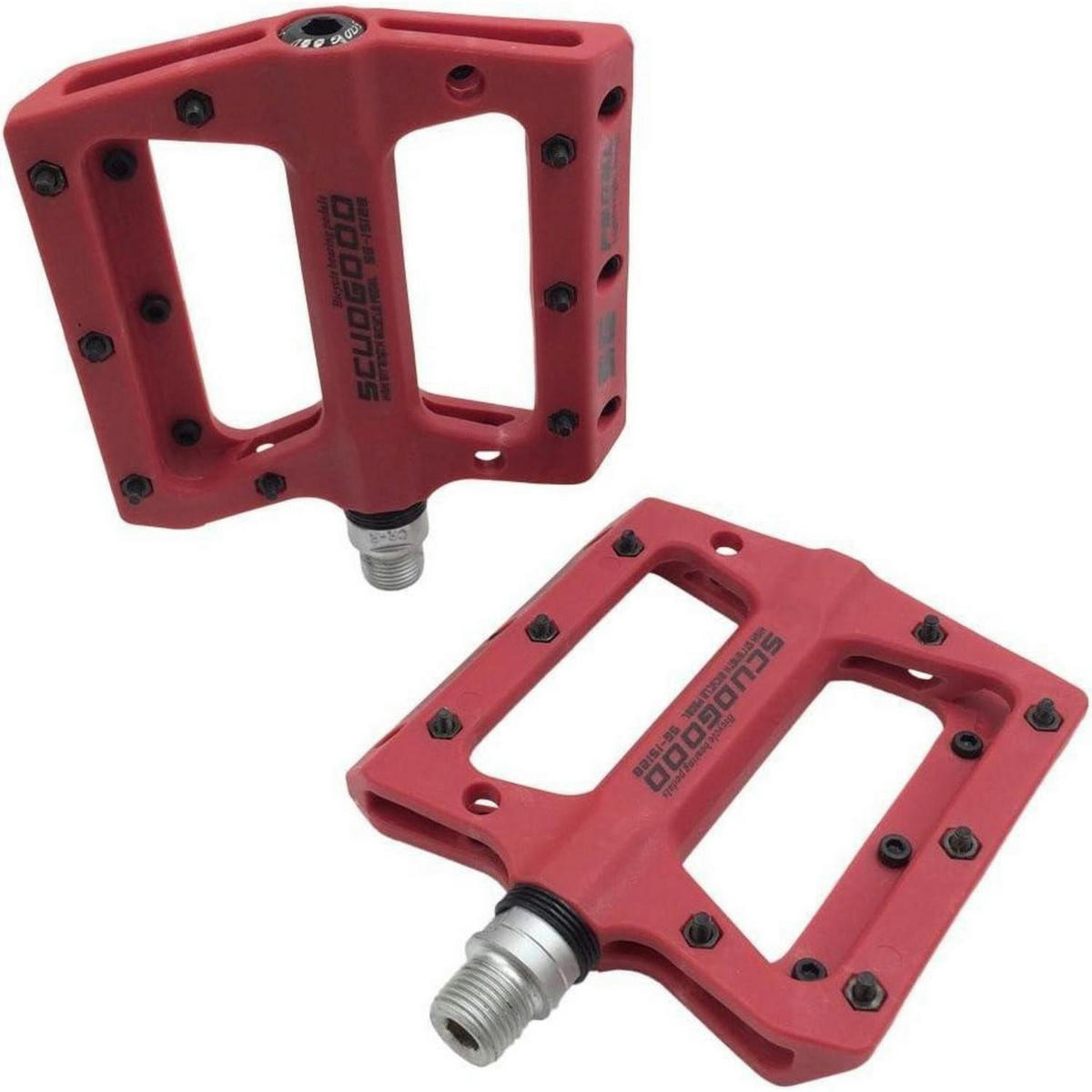 FAHRRADPEDALE Rot Nylon Composite 9/16 Zoll - Rot, Kunststoff (10.7/2.5/12.4cm)