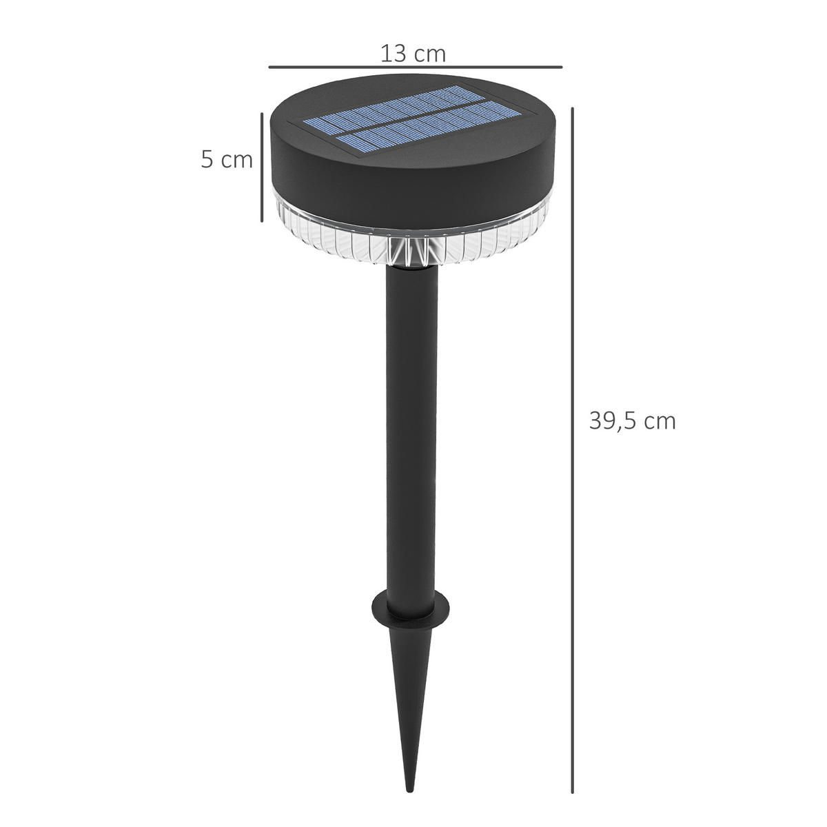 GARTENLATERNE, Schwarz, PC, ABS - Schwarz, Kunststoff (13/13/39.5cm) - Outsunny