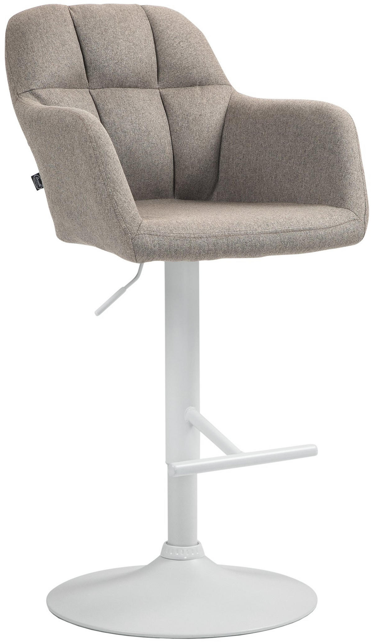 BARHOCKER Stoff taupe - Taupe/Weiß, Textil (57/97/59cm) - CLP