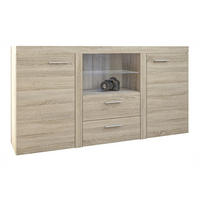 SIDEBOARD Spacoro 2F2S Eiche Sonoma 156,4/82/40,3 cm – Schubladenschrank Kommode Modern - Beige, Holzwerkstoff/Kunststoff (156/82/40cm) - AX Living