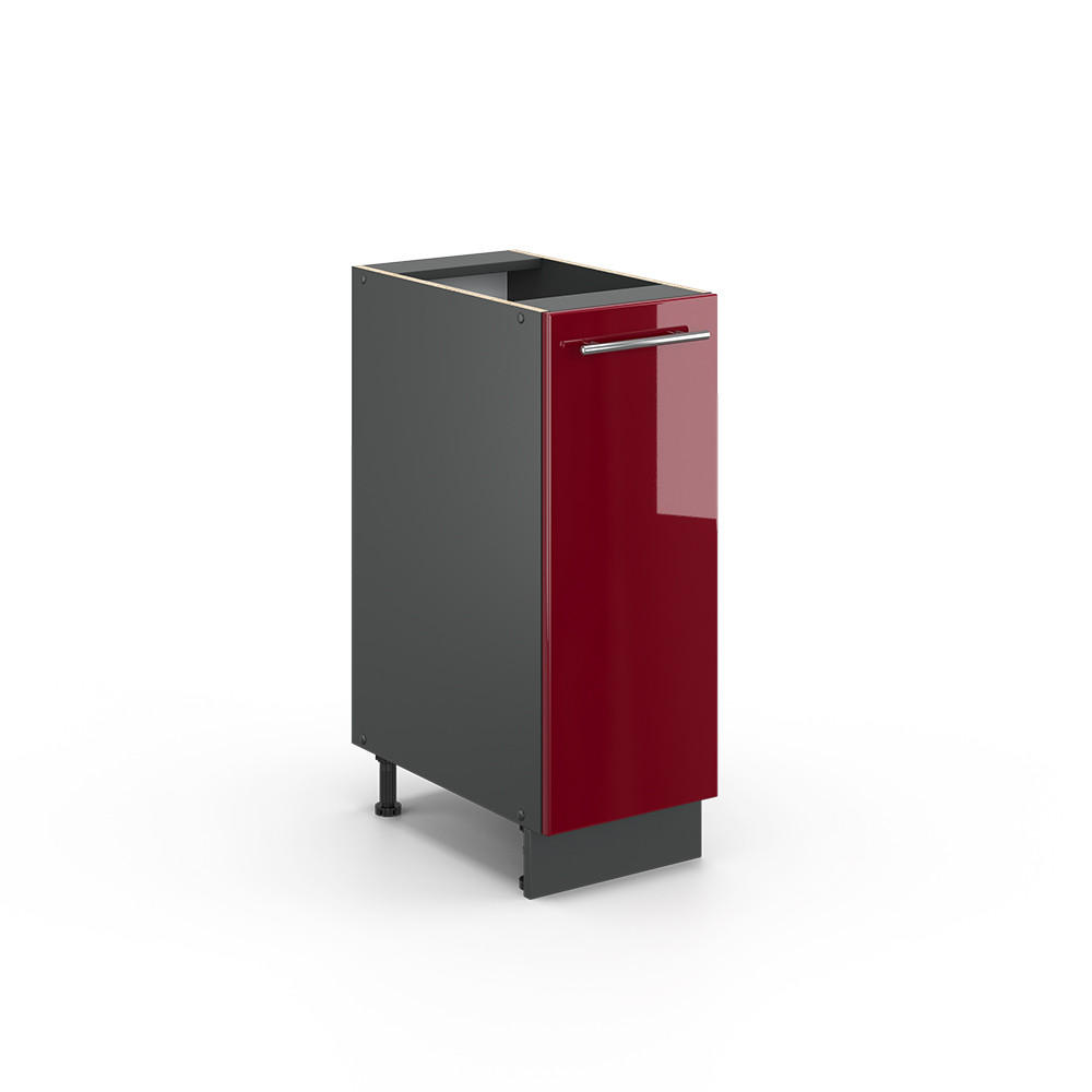 APOTHEKERUNTERSCHRANK Fame-Line Bordeaux Hochglanz 30 cm ohne AP - Bordeaux/Anthrazit, Holzwerkstoff (30/82/51.6cm) - Vicco
